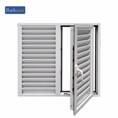 Rothnow® Aluminum Door 50 Series louver door for equipment room, white finish, 1600mm W x 2100mm H, 150mm W frame.