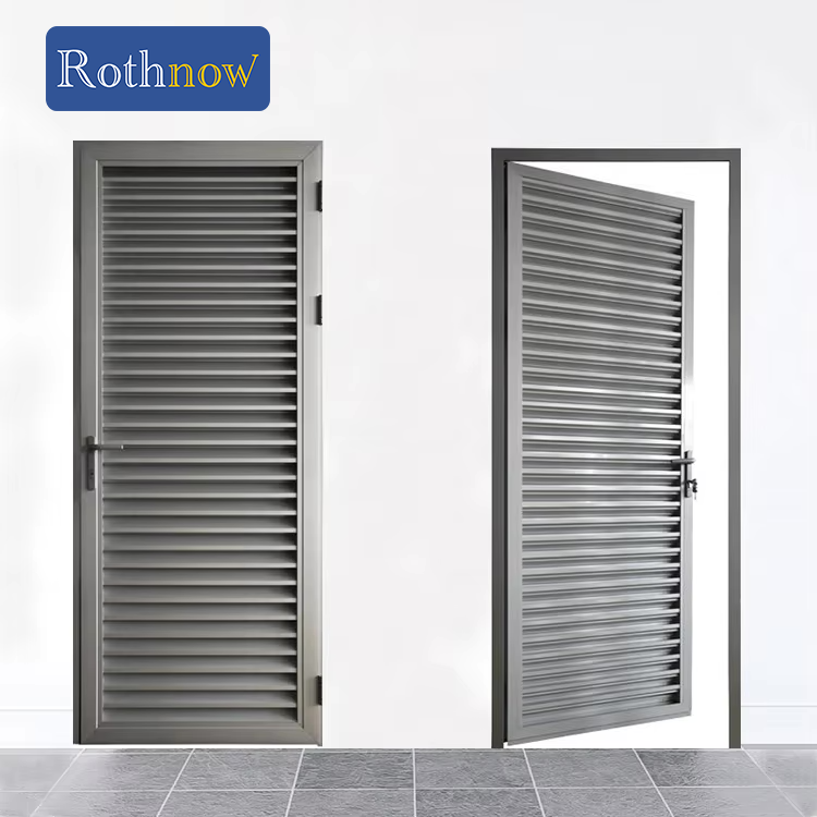 Rothnow® aluminum 50 series louver door for equipment room, white finish, 1600mm wide by 2100mm high, with ventilation louvers