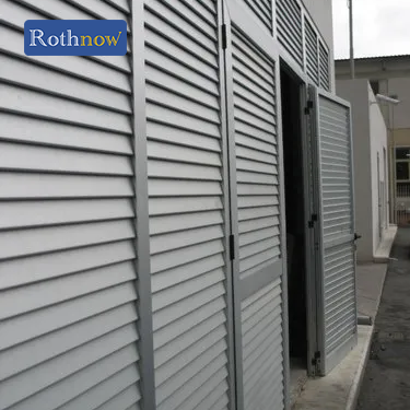Rothnow aluminum 50 series louver door with louver wall, 1600mm wide by 2100mm high, white finish, for modern interior or exterior use