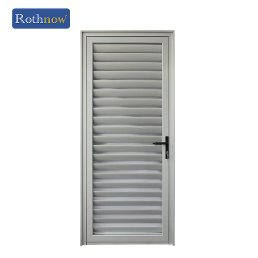 Rothnow® Aluminum Door 50 Series ventilation shutter door, white finish, 1600mm W x 2100mm H, with adjustable louvers.