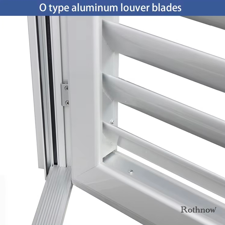 Rothnow® Aluminum Door 50 Series Louver Door in white, 1600mm W x 2100mm H, high-quality aluminum construction.