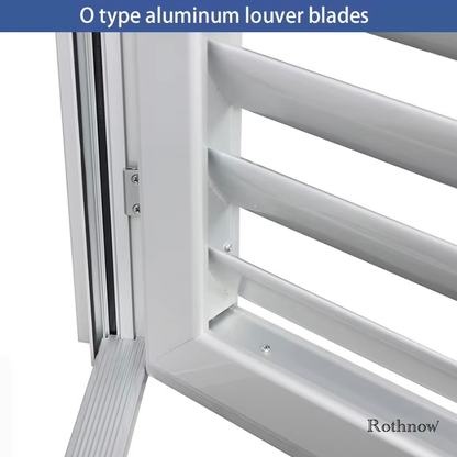 Rothnow® Aluminum Door 50 Series Louver Door in white, 1600mm W x 2100mm H, high-quality aluminum construction.