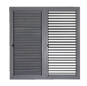 Rothnow high-quality aluminum 50 Series louver door in white, 1600mm wide by 2100mm high, with sleek horizontal louvers.