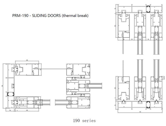 Rothnow® Aluminum Door 120 Series sliding door in black, 2000mm wide by 2200mm high, with sleek modern design.