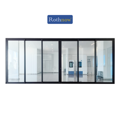 Rothnow® Aluminum 120 Series Sliding Door in black, measuring 2000mm wide by 2200mm high, with a 150mm width frame.