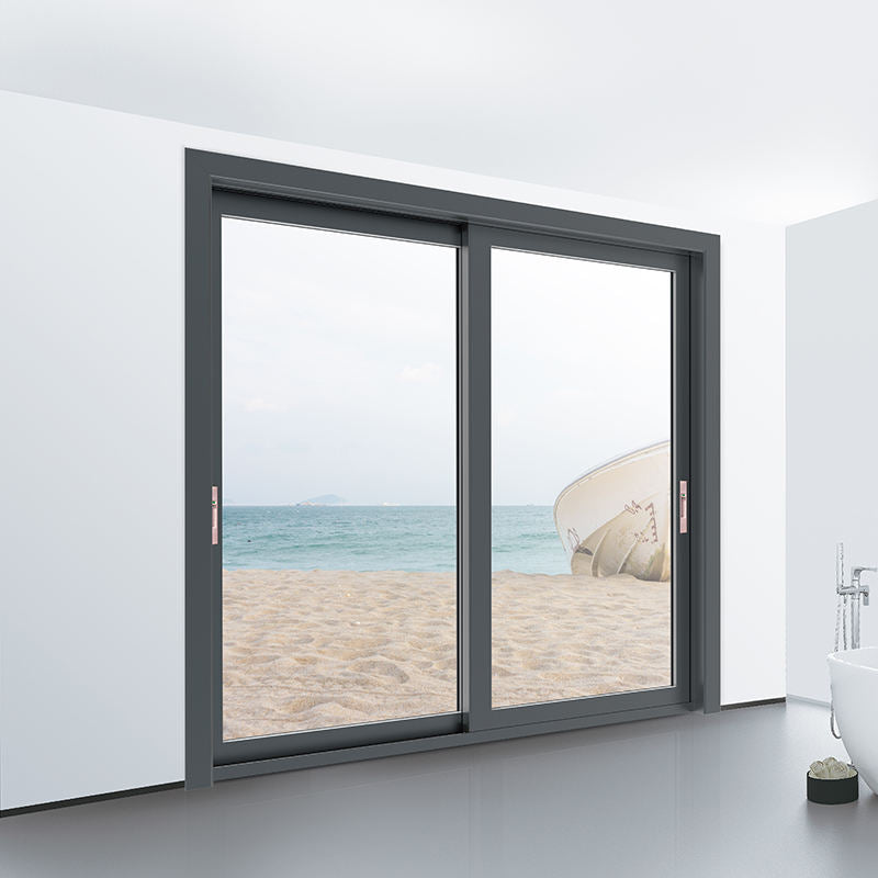 Rothnow® Aluminum 120 Series sliding balcony door with black frame, 2000mm wide and 2200mm high, for modern balcony access.