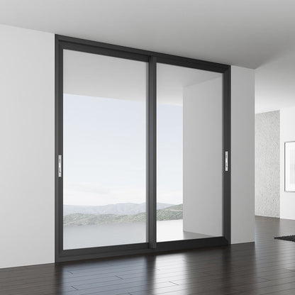 Rothnow® aluminum sliding balcony door, 120 series, with black frame, 2000mm wide and 2200mm high, suitable for outdoor balcony access.