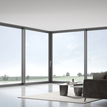 Rothnow Aluminum 120 Series sliding balcony door, 2000mm wide by 2200mm high, with black frame and sleek modern design.