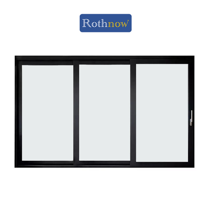 Rothnow Hurricane Proof Aluminum Sliding Door 150 Series, black finish, 2000mm wide by 2200mm high, sturdy and weather-resistant.