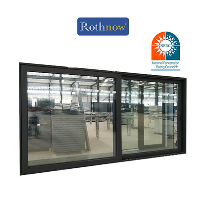 Rothnow® Hurricane Proof Aluminum Sliding Door 150 Series, black finish, 2000mm wide and 2200mm high, durable and secure.