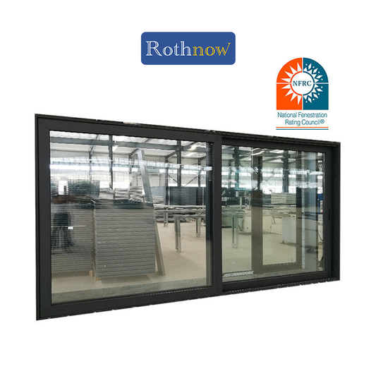 Rothnow® Hurricane Proof Aluminum Sliding Door 150 Series, black finish, 2000mm wide and 2200mm high, durable and secure.