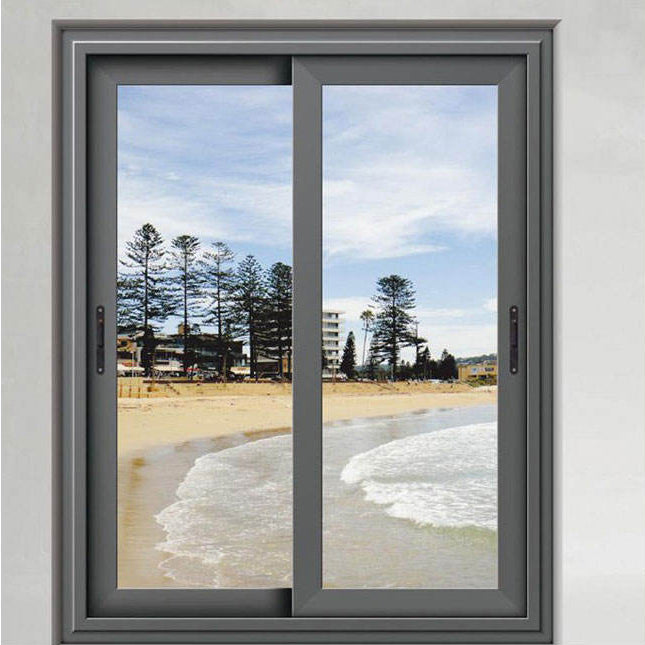 Rothnow® Hurricane Proof Aluminum 150 Series Sliding Door in black, measuring 2000mm wide by 2200mm high with 150mm frame