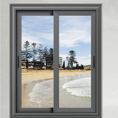 Rothnow® Hurricane Proof Aluminum 150 Series Sliding Door in black, measuring 2000mm wide by 2200mm high with 150mm frame