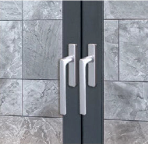 Rothnow Miami Dade Certification hurricane-proof aluminum sliding door in black, 150 Series, with large glass panels.