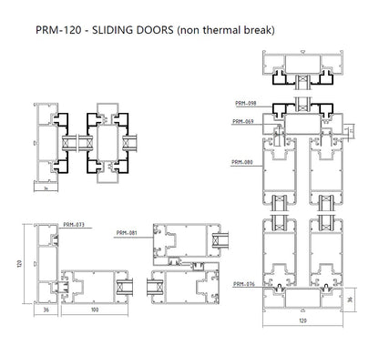 Rothnow® oversized aluminum sliding door in black, 120 Series heavy-duty design, 2000mm wide by 2200mm high.