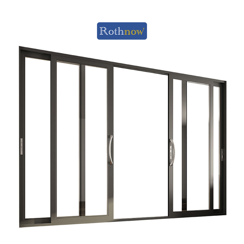 Rothnow® Oversized Aluminum Door 120 Series, black finish, heavy sliding door with 2000mm width and 2200mm height.
