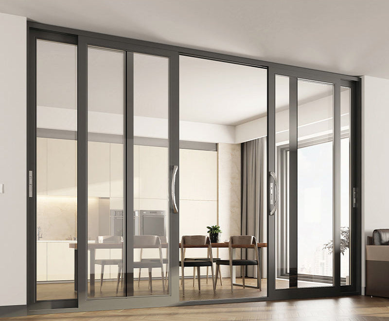 Rothnow® oversized aluminum sliding door, 120 Series heavy-duty design, black finish, 2000mm wide by 2200mm high, with a 150mm thickness