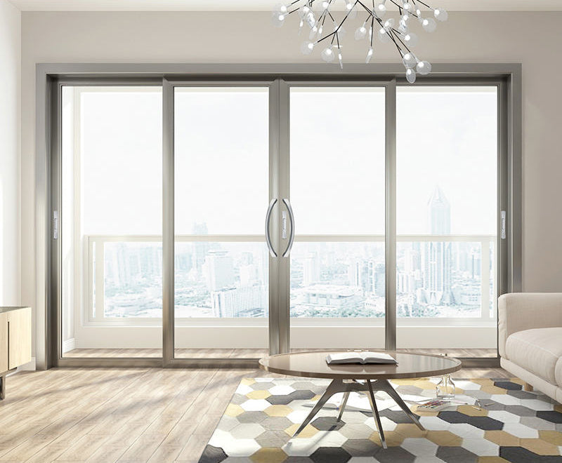 Rothnow® oversized aluminum sliding door from the 120 Series, black finish, heavy-duty design, 2000mm wide by 2200mm high.