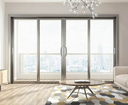 Rothnow® oversized aluminum sliding door from the 120 Series, black finish, heavy-duty design, 2000mm wide by 2200mm high.