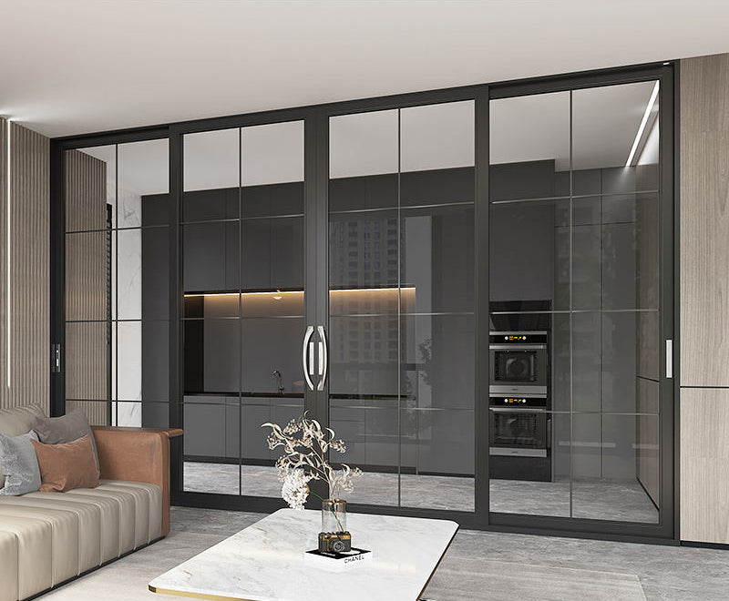 Rothnow® oversized aluminum sliding door in black from the 120 Series, measuring 2000mm wide by 2200mm high, heavy-duty construction