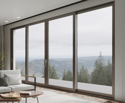 Rothnow® 120 Series black thermal break aluminum sliding door, 2000mm wide and 2200mm high, showcasing sleek modern design.