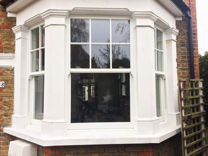 Black Rothnow UPVC vinyl single/double hung window with white frame and clear glass, measuring 24"x36" for home installation.