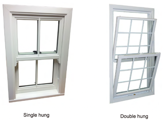 Rothnow UPVC vinyl window with black frame, single/double hung design, measuring 24x36 inches, framed in black.