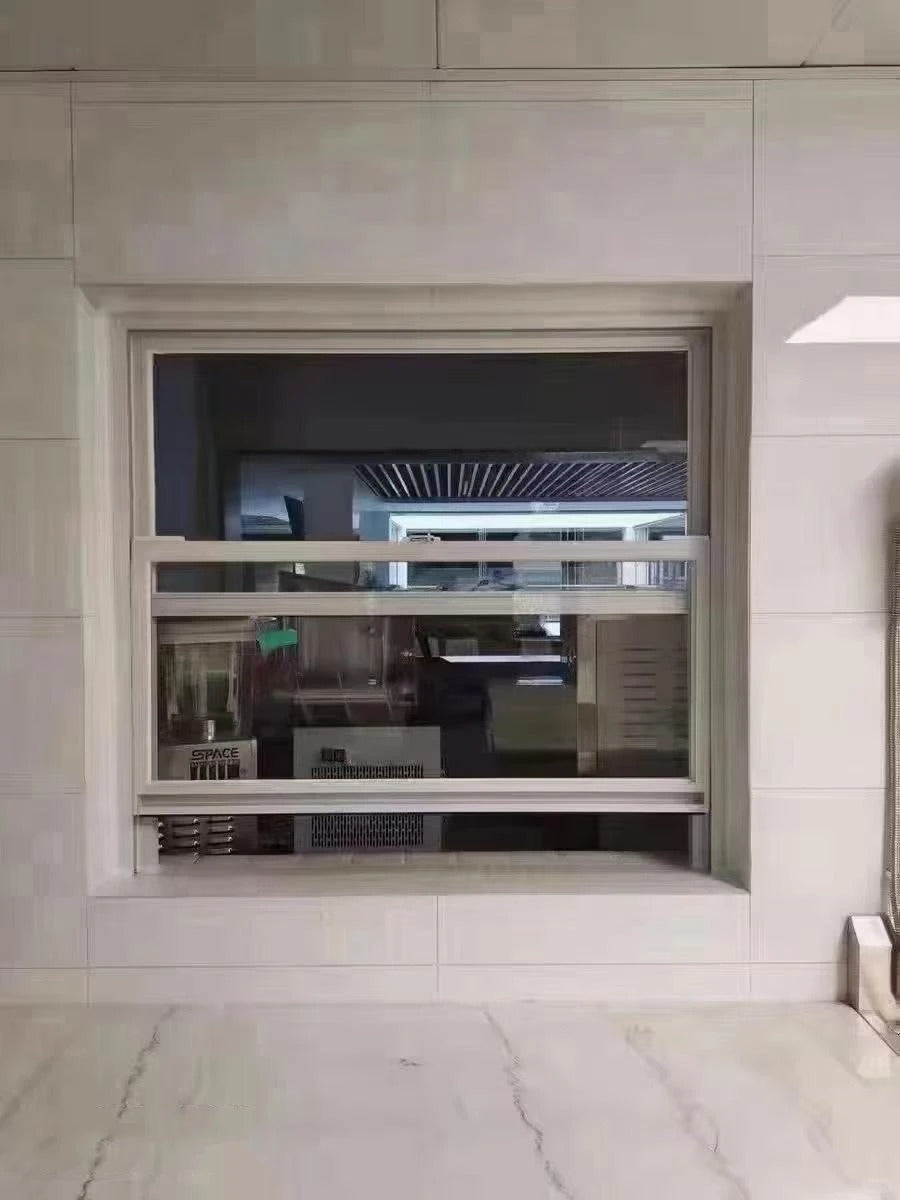 Rothnow UPVC vinyl window, black double hung window with 24x36 inch size, featuring a sleek design and durable frame.