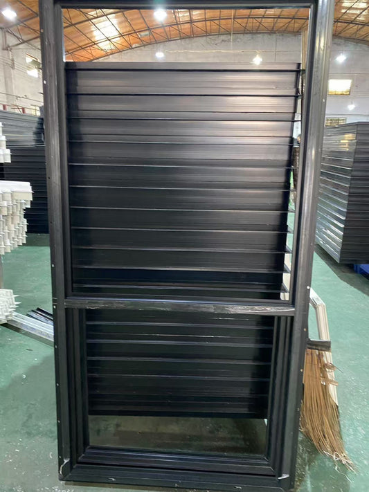 Black Rothnow UPVC vinyl window with integrated fin, 24x36 inches, showcasing a sleek, modern window design.