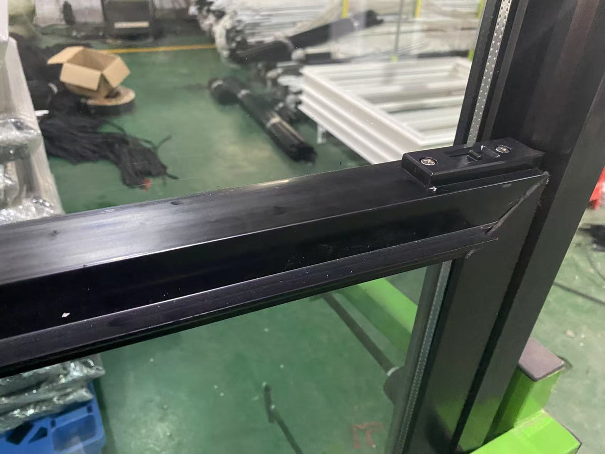 Rothnow UPVC Vinyl Window RNVW08 with integrated fin, black finish, 24x36 inches, showing sleek window frame and glass pane