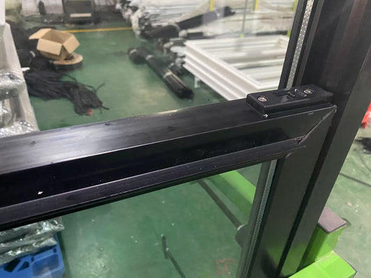 Rothnow UPVC Vinyl Window RNVW08 with integrated fin, black finish, 24x36 inches, showing sleek window frame and glass pane