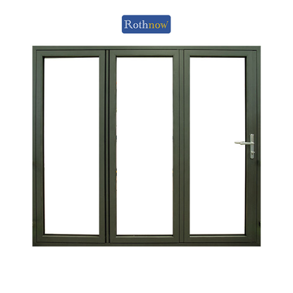 Rothnow® Aluminum Door 75 Series Bifold Door with black finish, 2400mm W x 2300mm H, showcasing modern aluminum construction.