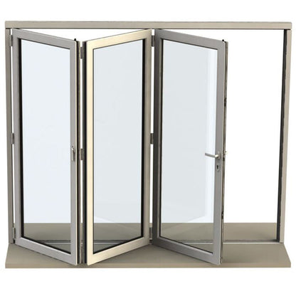 Rothnow® Aluminum 75 Series Bifold Door for balcony, black finish, 2400mm wide by 2300mm high, with sleek modern design