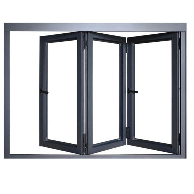 Rothnow® Aluminum 75 Series Bifold Door for balcony, black finish, 2400mm wide by 2300mm high, showcasing sleek modern design.