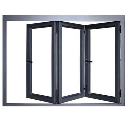 Rothnow® Aluminum 75 Series Bifold Door for balcony, black finish, 2400mm wide by 2300mm high, showcasing sleek modern design.