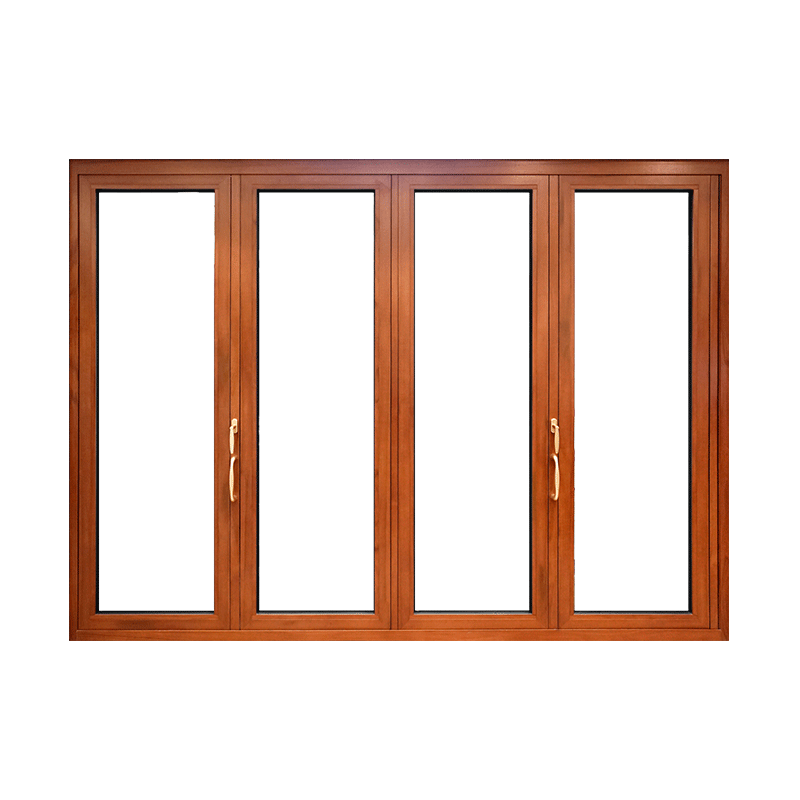 Rothnow Aluminum 75 Series Bifold Door with wood texture, black finish, 2400mm W x 2300mm H, for modern interior or exterior use.
