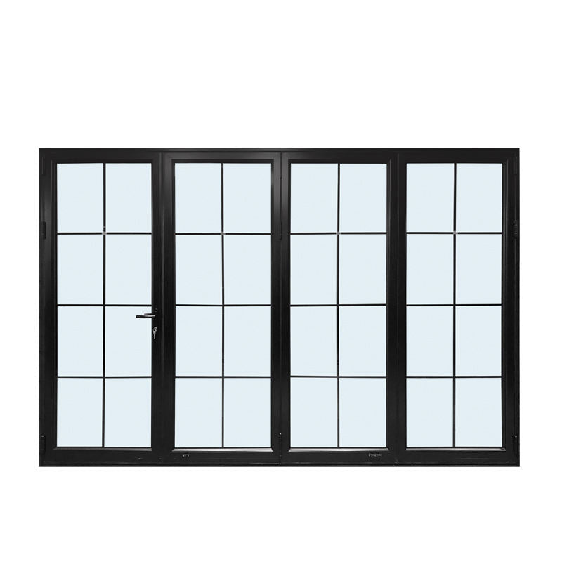 Rothnow Aluminum Door 75 Series French Style Bifold door with black finish, 2400mm wide by 2300mm high, showcasing modern design
