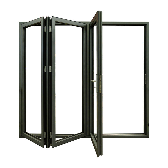 Black Rothnow® Aluminum 75 Series Thermal Break Bifold Door, 2400mm wide and 2300mm high, with sleek modern design.