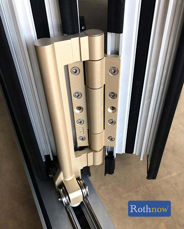 Rothnow® Aluminum Door 75 Series white bifold door with black frame, 2400mm W x 2300mm H, suitable for modern interiors.