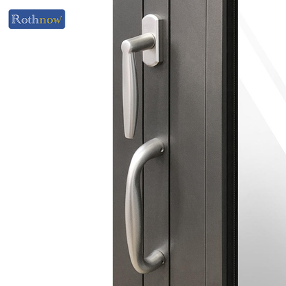 Rothnow® 75 Series black high-quality aluminum bifold door, 2400mm wide by 2300mm high, with sleek modern design and sturdy frame.