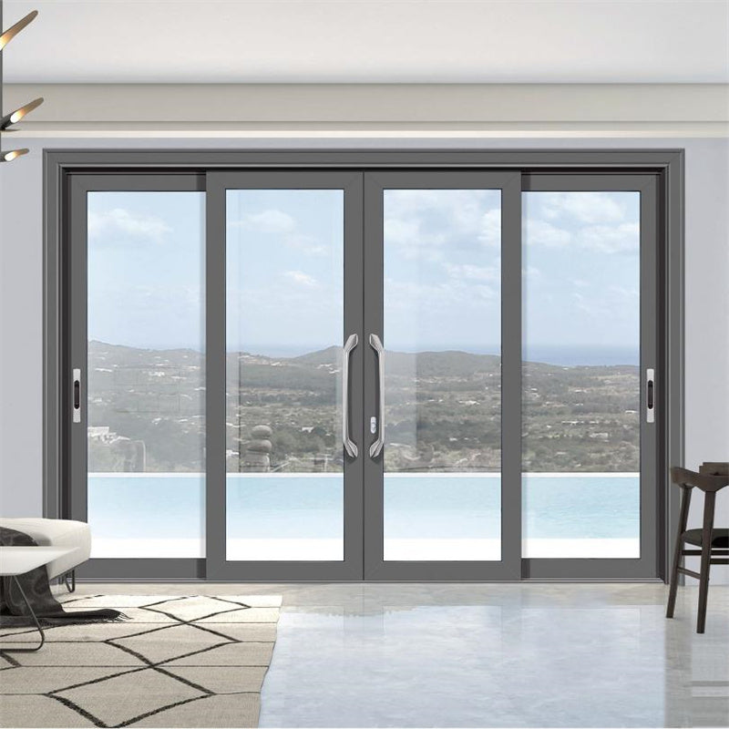 Rothnow® Aluminum Sliding Door from 120 Series with black finish, thermal break design, measuring 2700mm W x 2200mm H.