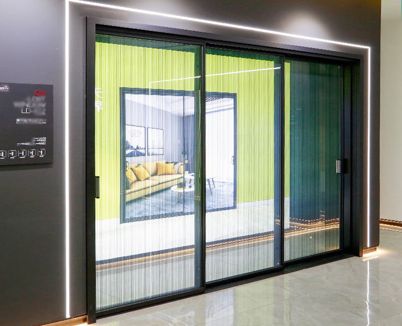 Rothnow® Aluminum 190 Series Sliding Door in black, 2700mm wide by 2200mm high, featuring sleek modern design.