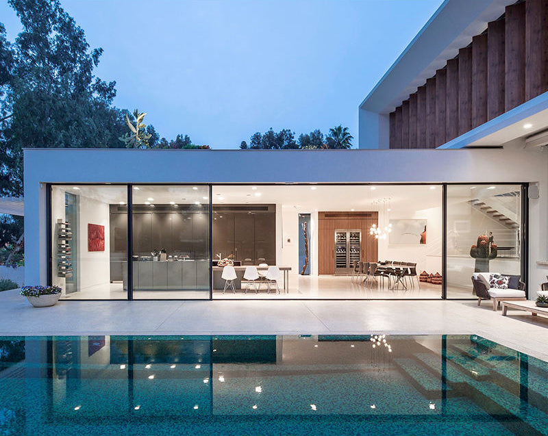 Rothnow® Aluminum 190 Series Sliding Door in black, 2700mm wide by 2200mm high, with sleek modern design.
