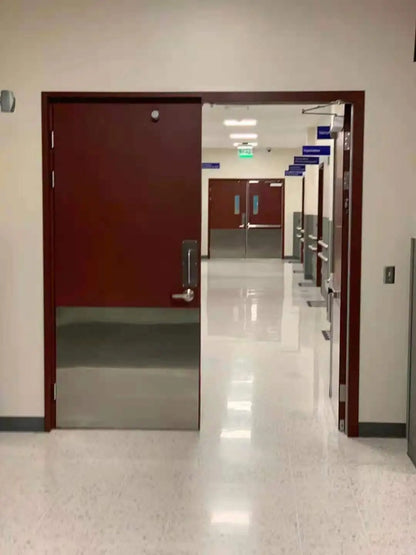 Rothnow UL Certified steel fire-rated door, 3x7 feet, sturdy door with fire safety features and durable steel construction.
