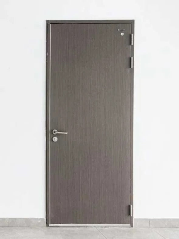 Steel fire-rated door by Rothnow, UL certified, 3x7 feet, with a sturdy metal surface for safety and fire protection.