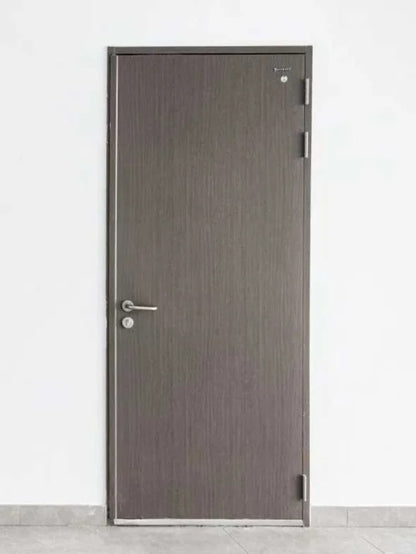 Steel fire-rated door by Rothnow, UL certified, 3x7 feet, with a sturdy metal surface for safety and fire protection.