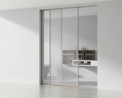 Rothnow aluminum sliding door with 16x28 series slim frame, clear glass, white finish, measuring 3940mm width and 2280mm height.