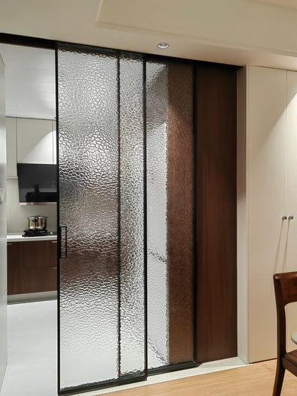 Rothnow aluminum sliding door with 16x35 slim frame, stone glass, white finish, 3940mm wide by 2280mm high, modern design.