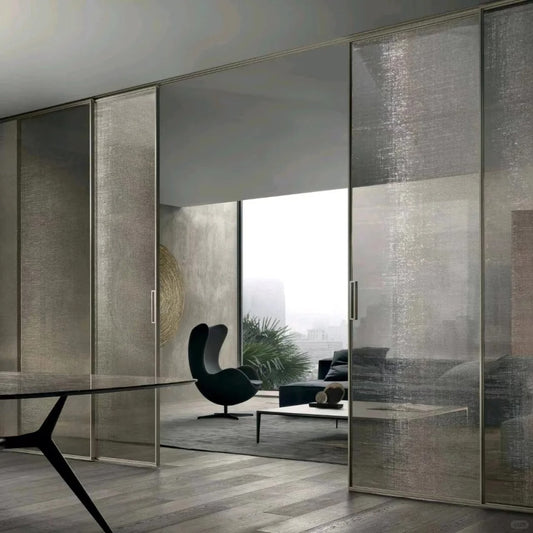 Rothnow aluminum 16x45 series slim frame sliding door with clear glass and white skin, measuring 3940mm W x 2280mm H.