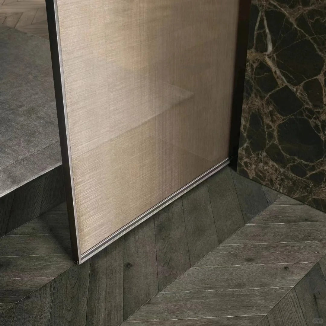 Rothnow® aluminum sliding door with clear glass, 16x45 series slim frame, white finish, measuring 3940mm W x 2280mm H.